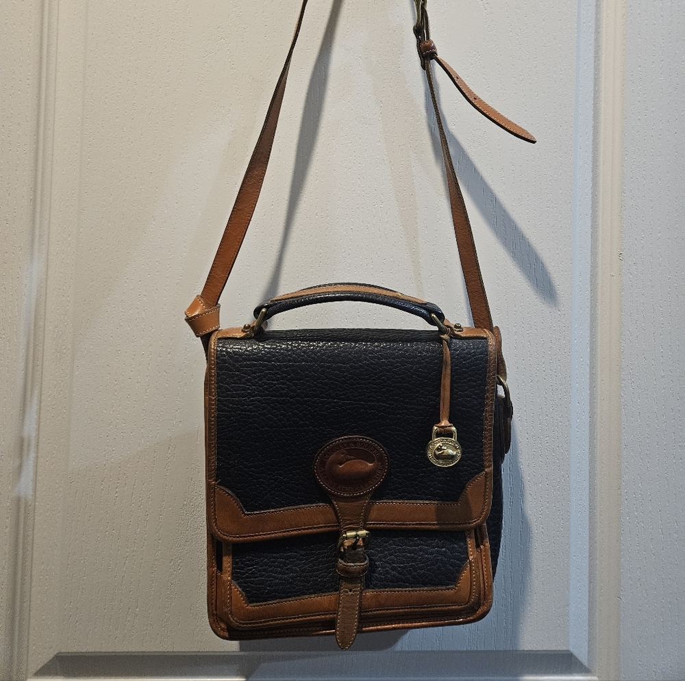 Classic Black and Brown Leather Men's Bag
